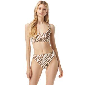 Brown and White Zebra Print Bikini